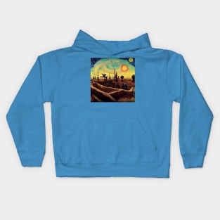 Starry Night in Mos Eisley Tatooine Kids Hoodie